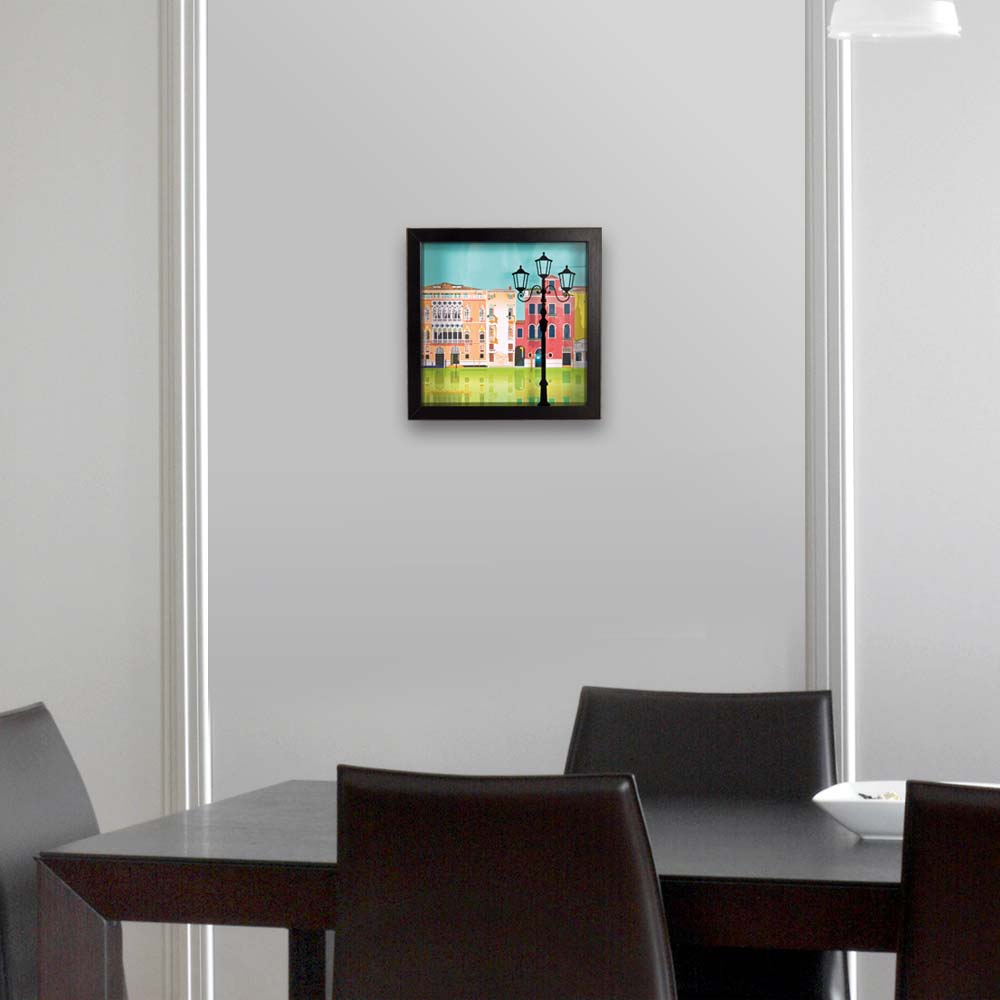 Quadro 3D - Venezia colorata cornice nera